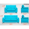 Conjunto de Sofá 2 e 3 Lugares Fixo Modena Velosuede Turquesa - Netsofás - 2