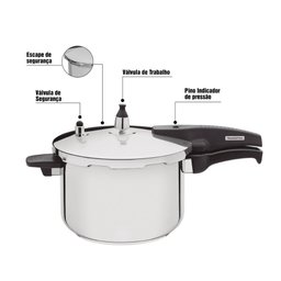 Panela Pressão 6L Allegra + Concha Extrata Inox Tramontina - 3
