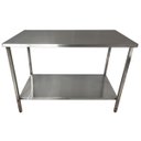 Ver imagem 2 de Mesa Aço Inox Industrial 130x60x90 Cm Plano Liso Nortinox