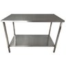 Mesa Aço Inox Industrial 130x60x90 Cm Plano Liso Nortinox - 2