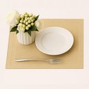 Ver imagem 6 de Jogo 2 Lugar Americano Retangular Mesa Pvc Dourado Executivo 30x45cm em Casa Tem