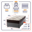 Ver imagem 2 de Conjunto Box Baú Allura Cinza 96x203x65 c/ Molas Ensacadas