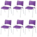 Ver imagem 1 de Cadeira Iso Base Branco Escola, Escritório Violeta Kit 6 Un