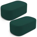 Ver imagem 1 de Kit 02 Puffs Decorativos Orgânicos para Living Quarto 100cm Doha W01 Bouclê Verde - Lyam Decor