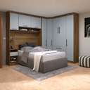 Ver imagem 1 de Guarda Roupa Dormitório Modulado Casal Queen 1,58 M Canto Paris Luciane M15:azul