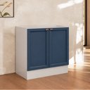 Ver imagem 1 de Balcão sem Tampo 80cm 2 Portas Yescasa Unna Branco/Azul