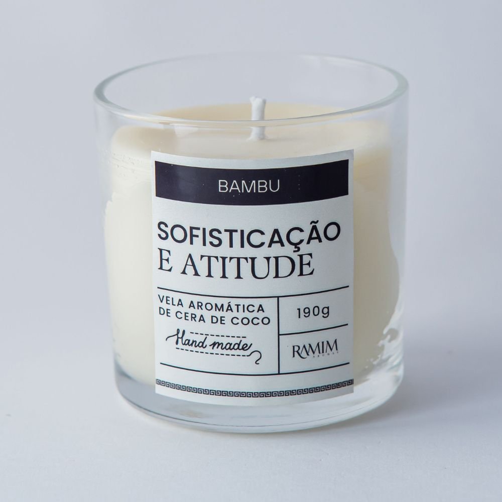 Vela Aromática - Sofisticação e Atitude - Aroma Bambu Ramim Areomas