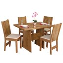 Ver imagem 1 de Conjunto Mesa Retangular Manuela com 4 Cadeiras Paraty Bagum Bege Freijó