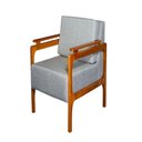 Ver imagem 1 de Poltrona Decorativa Yasmin Luxo Dora Bela Cor Cinza Linho