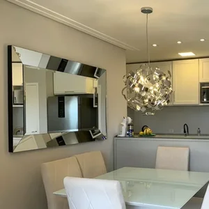 Espelho Chanfrado Buffet 100x160 Cm Cristal Prata