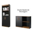 Ver imagem 5 de Estante Livreiro Bipartida 63cm 2 Portas Form Preto/Nature Z56 - Mpozenato