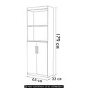 Ver imagem 4 de Estante Livreiro Bipartida 63cm 2 Portas Form Preto/Nature Z56 - Mpozenato