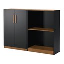 Ver imagem 6 de Estante Livreiro Bipartida 63cm 2 Portas Form Preto/Nature Z56 - Mpozenato