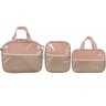Kit Bolsa Bebê 3 Peças Grande, Média e Mochila Luxo Medalha: ROSE - 1