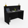Balcão Atendimento Recepção Consultório 1200x600 Netmobil - Preto - 5