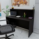 Ver imagem 1 de Balcão Atendimento Recepção Consultório 1200x600 Netmobil - Preto