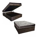 Ver imagem 1 de Cama Box Baú Casal Colchão Gold Espuma D33 Acolchões + Box Suede 57x138x188 Cor:Marrom