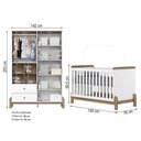 Ver imagem 4 de Quarto de Bebê Completo Ternura 4 Portas 2 Gavetas Branco/jequitibá - Henn