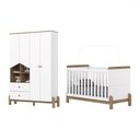Ver imagem 2 de Quarto de Bebê Completo Ternura 4 Portas 2 Gavetas Branco/jequitibá - Henn