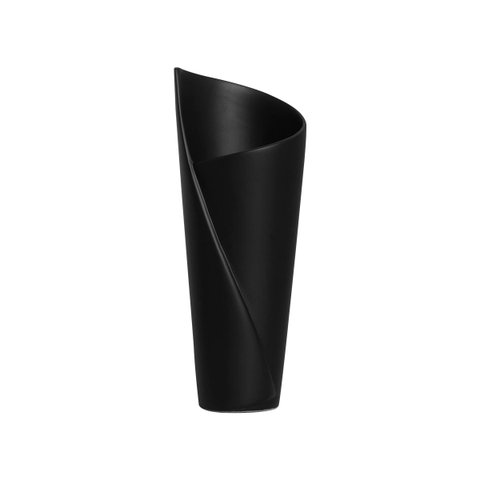 Vaso de Mesa para Decoração em Cerâmica Preto Fosco Florença Pequeno