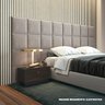Cabeceira Queen Estofada Luxo Modulada Veludo Cinza Clean 32 Unidades - 1