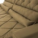 Ver imagem 3 de Sofá Retrátil Reclinável 2,30m Albany Suede Velut Bege Molas Ensacadas - King House