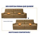 Ver imagem 4 de Sofá Retrátil Reclinável 2,30m Albany Suede Velut Bege Molas Ensacadas - King House
