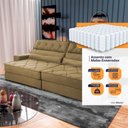 Ver imagem 2 de Sofá Retrátil Reclinável 2,30m Albany Suede Velut Bege Molas Ensacadas - King House