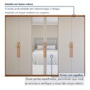 Ver imagem 6 de Guarda-Roupa Casal 6 Portas 6 Gavetas com Espelho MDF 270cm Suavitá Bege Amêndoa Clean/Off White