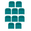 Ver imagem 1 de Kit 10 Poltronas Decorativa Reforçada Recepção Clinica Salão Suede:azul Tifany