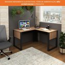 Ver imagem 6 de Mesa Escrivaninha para Escritório de Canto Estilo Industrial Me4181 Tecnomobili Amêndoa/preto