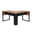 Ver imagem 5 de Mesa Escrivaninha para Escritório de Canto Estilo Industrial Me4181 Tecnomobili Amêndoa/preto