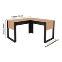 Ver imagem 3 de Mesa Escrivaninha para Escritório de Canto Estilo Industrial Me4181 Tecnomobili Amêndoa/preto