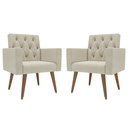 Ver imagem 1 de Kit 2 Poltronas Thais Premium: Suede/bege