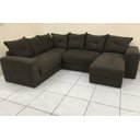 Ver imagem 3 de Sofá de Canto Estofado Alice com Chaise Suede Marrom Al Móveis