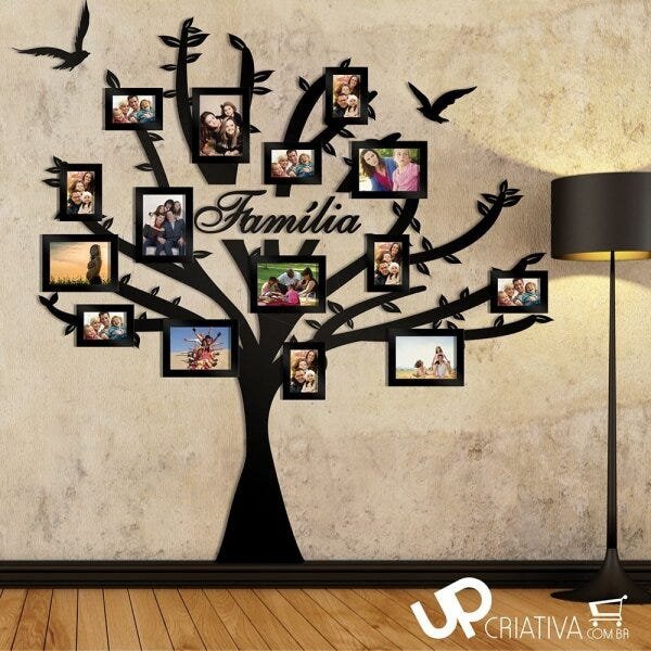Painel Árvore De Fotos Familia Em Mdf Pintado - 15 Fotos | MadeiraMadeira