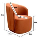 Ver imagem 2 de Poltrona Stela Decorativa em Veludo Terracota 400 Bella Decor