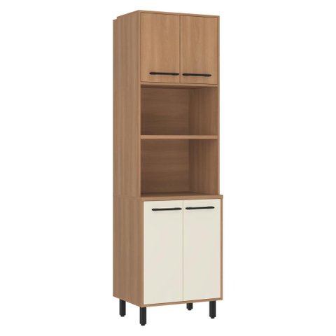 Paneleiro Torre Quente 65cm para Forno e Micro-ondas 4 Portas Havana Multimóveis Cr20311 Rovere/