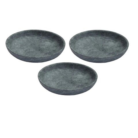 Kit 3 Pratos Fundo Para Massa em Pedra Sabão Borda Alta 23cm