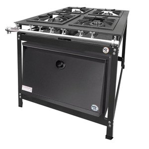 Fogão Industrial 4 Bocas 2 Duplas Baixa Pressão MR Fogões com Forno P8 Luxo