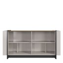 Ver imagem 3 de Buffet Michel Off White/ Nogueira Real/ Preto Fosco 160 cm
