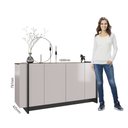 Ver imagem 4 de Buffet Michel Off White/ Nogueira Real/ Preto Fosco 160 cm