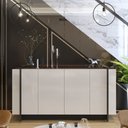 Ver imagem 2 de Buffet Michel Off White/ Nogueira Real/ Preto Fosco 160 cm