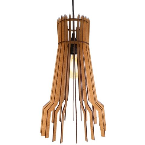 Luminária Teto Tipo Pendente em Mdf - Completa