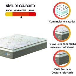 Colchão Casal PROBEL Molas Ensacadas Guarda Costas Alameda 138x188x30cm Marrom / Branco Euro In Probel - 3