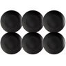 Conjunto 6 Pratos Rasos para Sobremesa Plástico Preto 18cm C - 1