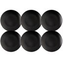 Ver imagem 1 de Conjunto 6 Pratos Rasos para Sobremesa Plástico Preto 18cm C