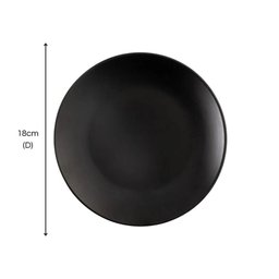 Conjunto 6 Pratos Rasos para Sobremesa Plástico Preto 18cm C - 5