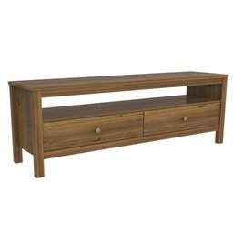 Rack Flat com 2 Gavetas em Madeira Maciça - Garapa - 1