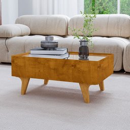 Mesa de Centro Sena 1 Gaveta com Espelho Naturalle - Móveis Bechara - 1